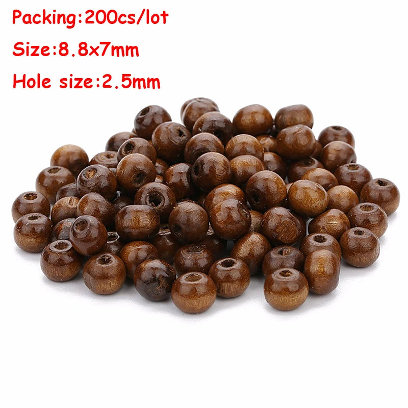 Louleur High Quality Vintage Natural Big Hole Wooden Beads For Necklace Bracelet Charms for Diy Jewelry Making Hair Accessories