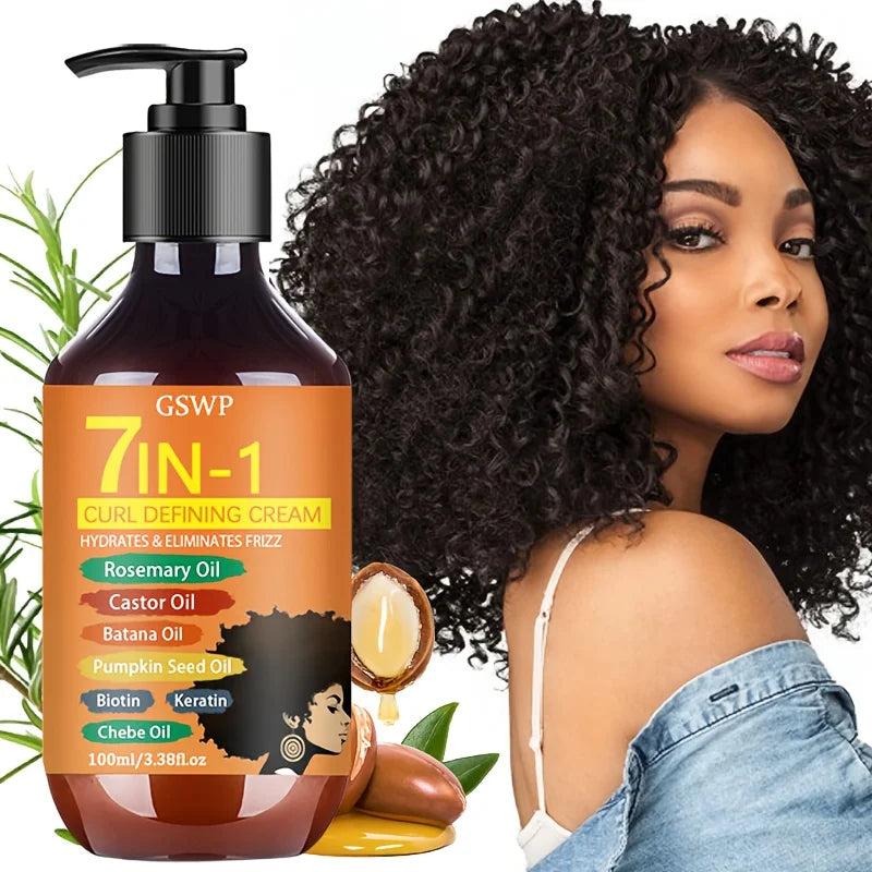 GSWP 7-in-1 Curl-Defining Cream, Moisturizing Styling Cream, for Black Curly Hair,Latin Curly Hair, Create Curly Hair,100/200 ML