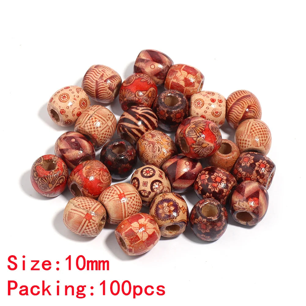 Louleur High Quality Vintage Natural Big Hole Wooden Beads For Necklace Bracelet Charms for Diy Jewelry Making Hair Accessories