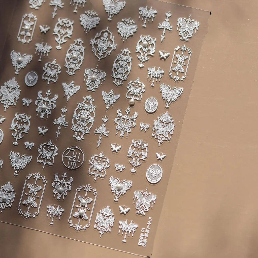 1Sheet 5D Soft Embossed Relief Nail Stickers Cute Daisies Self Adhesive Slider Stickers Press On Nails DIY Japanese Nail Art Dec