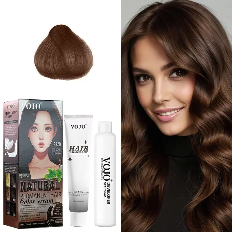 3-in-1 Long-Lasting Hair Dye Shampoo,100ml &100ml Coloring Agent Hair Dye Shampoo for Women and Men,Semi-Permanent Hair Cream