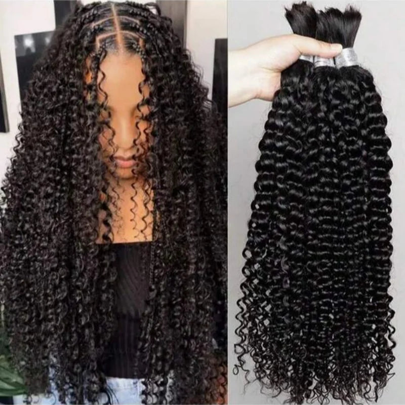 Deep Wave Human Hair For Braiding - 2 Bundles