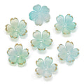 50pcs Cherry Blossoms Acrylic Beads Golden Brushed Patter Petals Charm Connector DIY Earrings Hair Jewelry Making Acessories