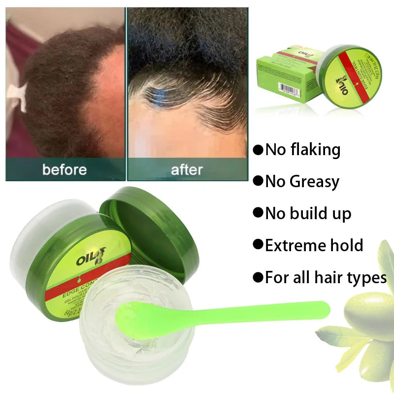 Olive Oil Edge Control Gel Lay Your Edges Down Hair Gel Smoothing Natural Curly Hair Edges Control Gel Silky Smooth Edges Pomade