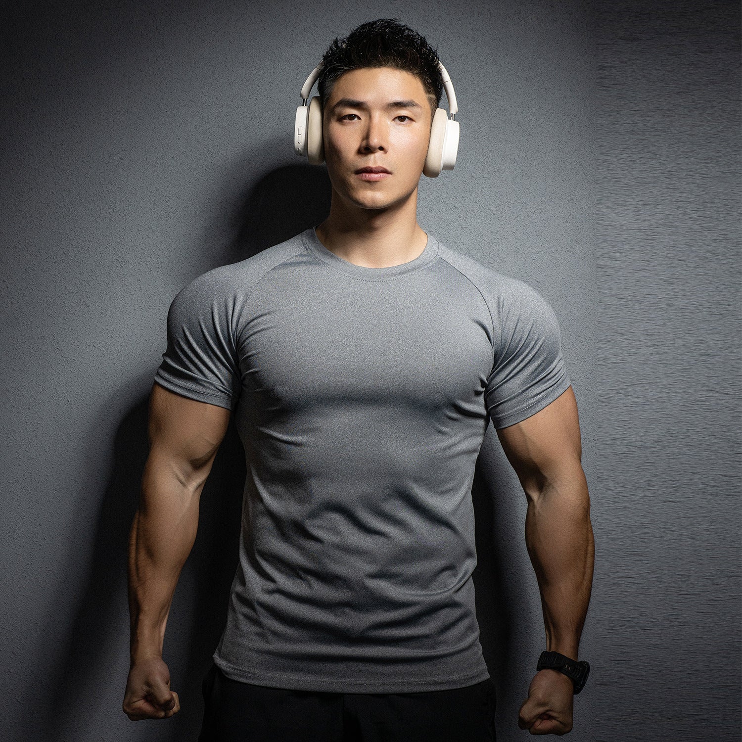 New Men's Sport Casual Running Gym Workout Elastic Quick-Dry Solid Color Short Sleeve T-Shirt