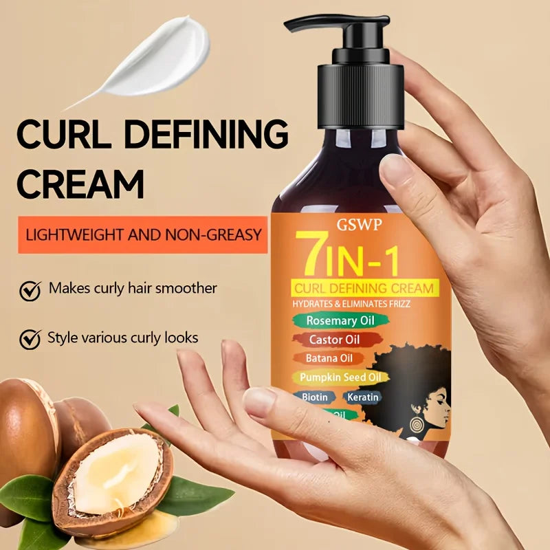 GSWP 7-in-1 Curl-Defining Cream, Moisturizing Styling Cream, for Black Curly Hair,Latin Curly Hair, Create Curly Hair,100/200 ML