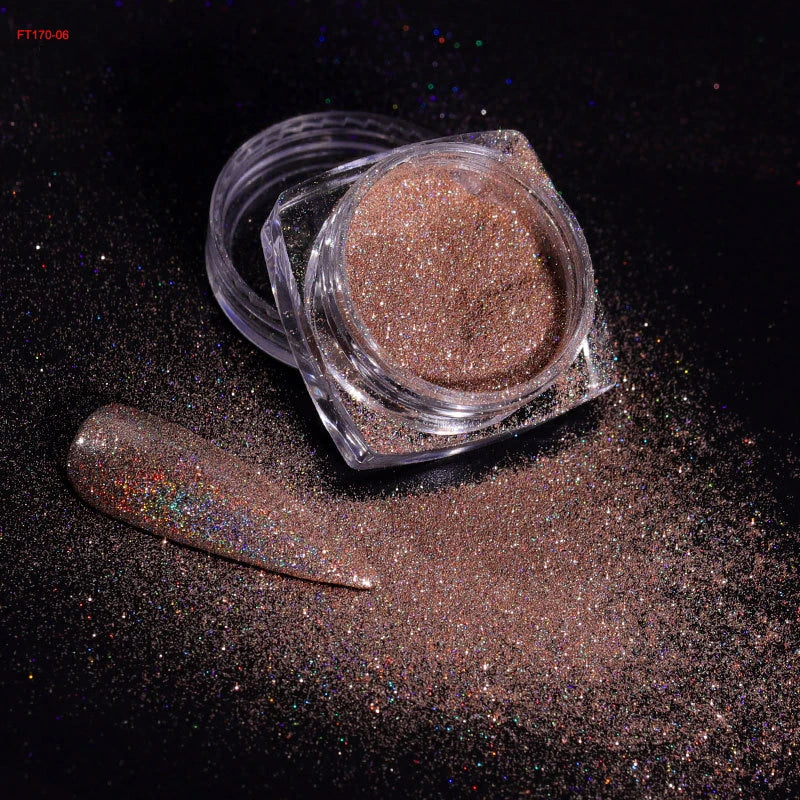 Jars Aurora Nail Powder Pearl Nail Glitter Neon Shimmer Nails Chrome Powder Dipping Powder Decoration Aurora Manicure Pigment