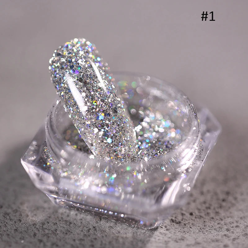 Jars Aurora Nail Powder Pearl Nail Glitter Neon Shimmer Nails Chrome Powder Dipping Powder Decoration Aurora Manicure Pigment