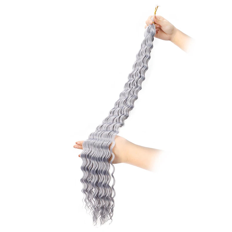 30Inch Synthetic Pre Stretched Deep Wave Crochet Hair