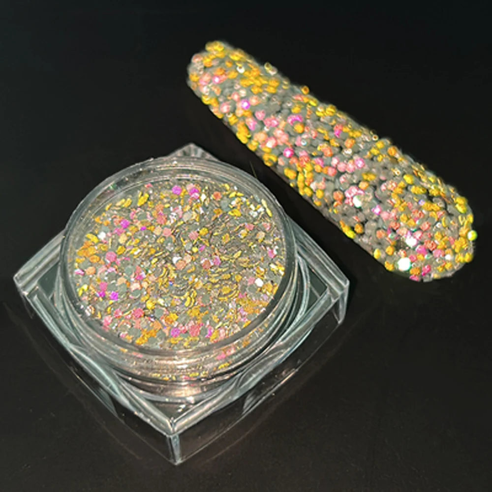 Jars Aurora Nail Powder Pearl Nail Glitter Neon Shimmer Nails Chrome Powder Dipping Powder Decoration Aurora Manicure Pigment