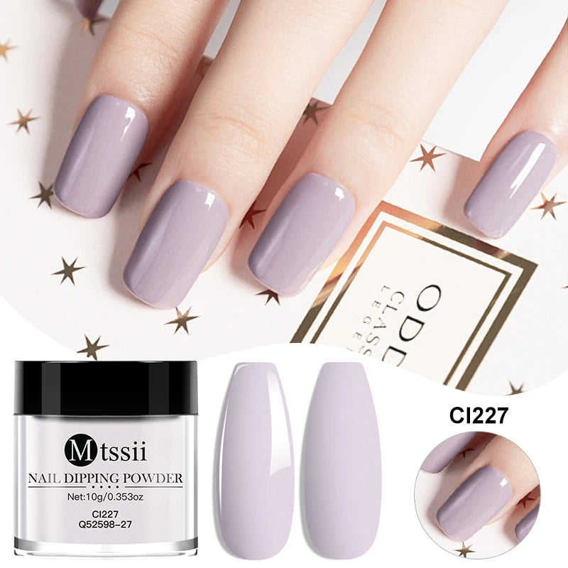MTSSII 10g Nail Dipping Powder Natural Dry No Lamp Cure DIY Nail Art Decoration Pigment Dust Glitter Long Lasting Manicure Salon