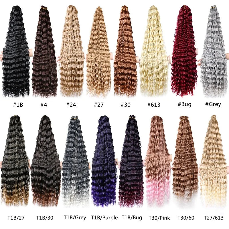 30Inch Synthetic Pre Stretched Deep Wave Crochet Hair