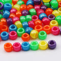 100pcs 6*9mm Round Dreadlock Acrylic Beads Big Hole Spacer Hair Beads for Jewelry Making DIY Bracelet Necklace Craft Needlework