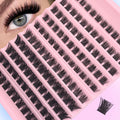 120Pcs Natural Eyelash Cluster Set, D Curl 8–16mm Mixed Length, Soft Band & Lightweight, Reusable False Eyelashes Cat Eye Effect