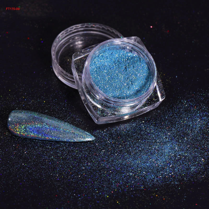 Jars Aurora Nail Powder Pearl Nail Glitter Neon Shimmer Nails Chrome Powder Dipping Powder Decoration Aurora Manicure Pigment