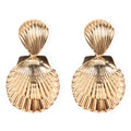 Pendientes Pendientes de tuerca con forma de concha estilo bohemio Pendientes de concha de metal Pendientes para mujer