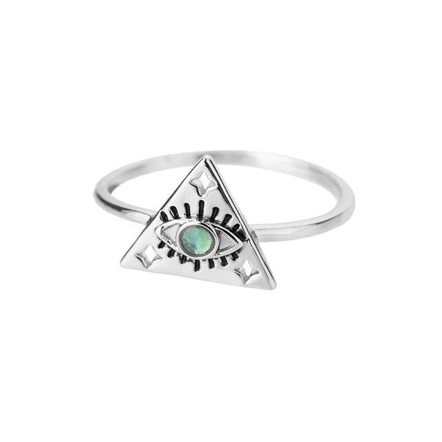 Turkish Zircon Evil Eye Rings For Women Open Adjustbale Gold Plated Stainless Steel Ring Couple Rings Wedding Jewelry Bague