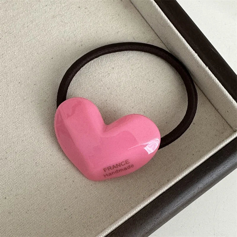 Acetic Acid Great Love Basic Leather Band Hair Rope High Elastic Hair Loop Texture Advanced Headrope Hair Accessories New Style