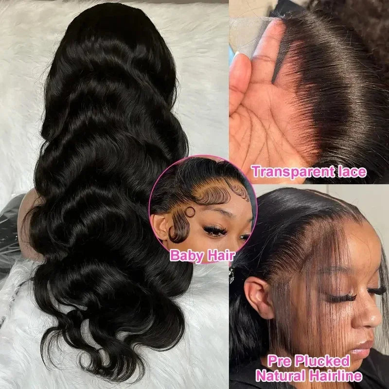 Natural Body Wave Virgin Human Hair Wig HD Lace Frontal 360 Wig