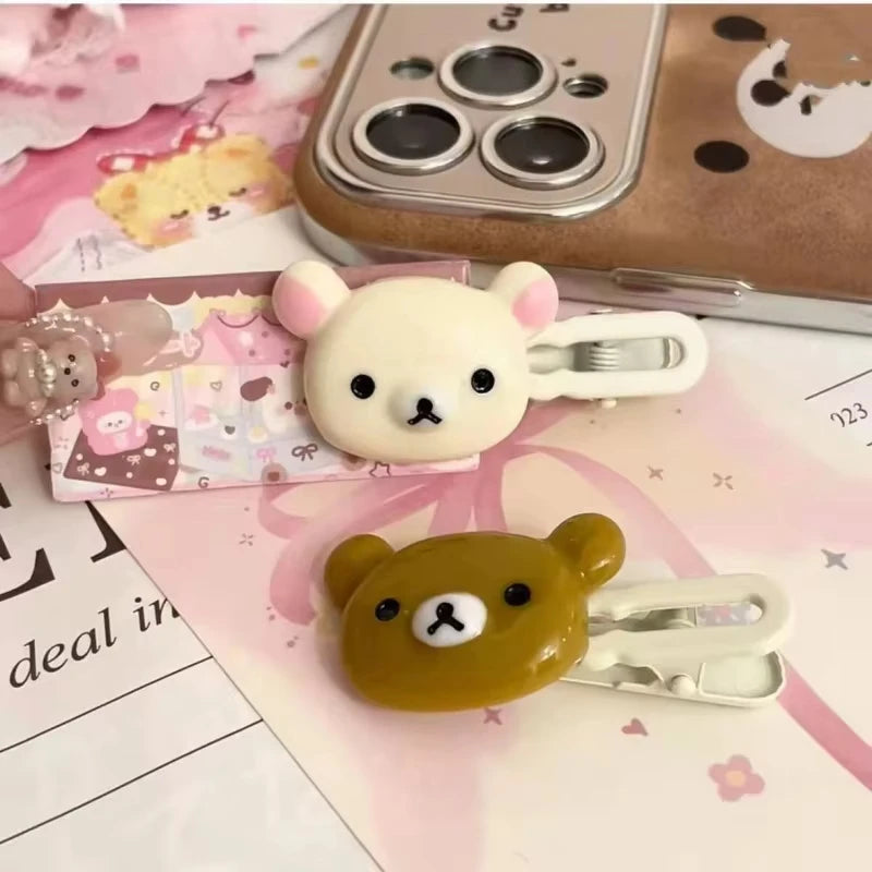 Cute Bear Hairpins Set Preppy Headdress Plastic Hair Sweet Accessories Friend Gifts