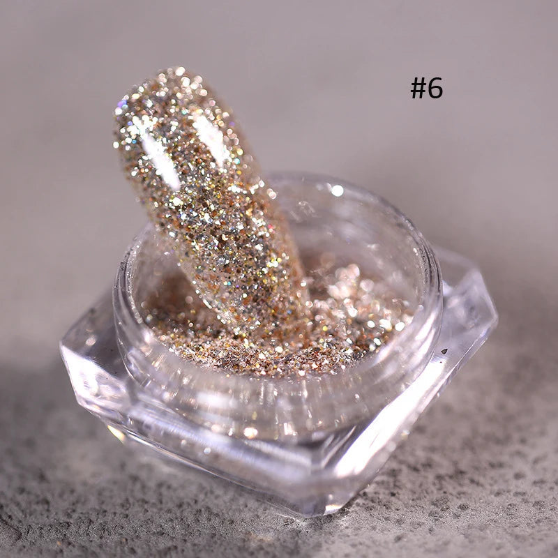 Jars Aurora Nail Powder Pearl Nail Glitter Neon Shimmer Nails Chrome Powder Dipping Powder Decoration Aurora Manicure Pigment