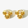 Chunky Gold Silver Plated Triple Ball Hoop Earrings Female Minimalist Jewelry Large Metal  Earring