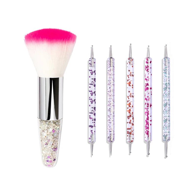 Nail Art Brush Set Gradient Line Painting Dotting Pen Kit Acrylic Handle Gel Polish Crystal Brushes Salon Nails Manicure Tools