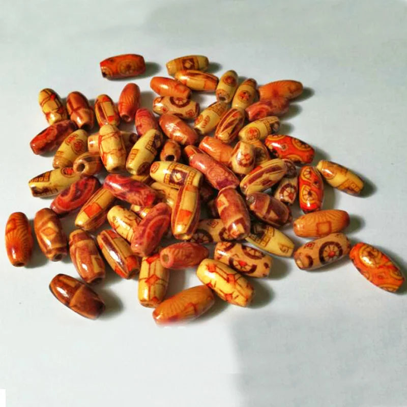 Louleur High Quality Vintage Natural Big Hole Wooden Beads For Necklace Bracelet Charms for Diy Jewelry Making Hair Accessories