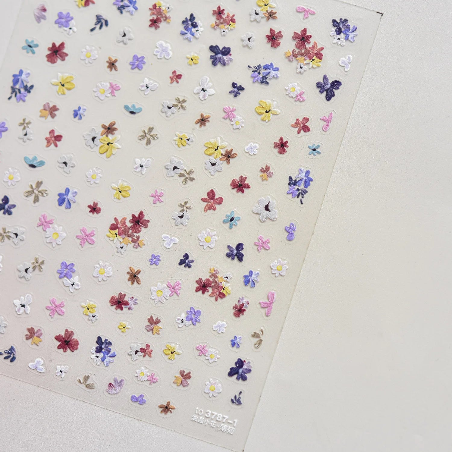 1Sheet 5D Soft Embossed Relief Nail Stickers Cute Daisies Self Adhesive Slider Stickers Press On Nails DIY Japanese Nail Art Dec
