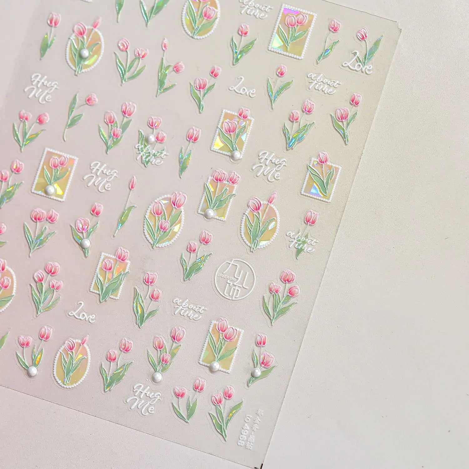 1Sheet 5D Soft Embossed Relief Nail Stickers Cute Daisies Self Adhesive Slider Stickers Press On Nails DIY Japanese Nail Art Dec