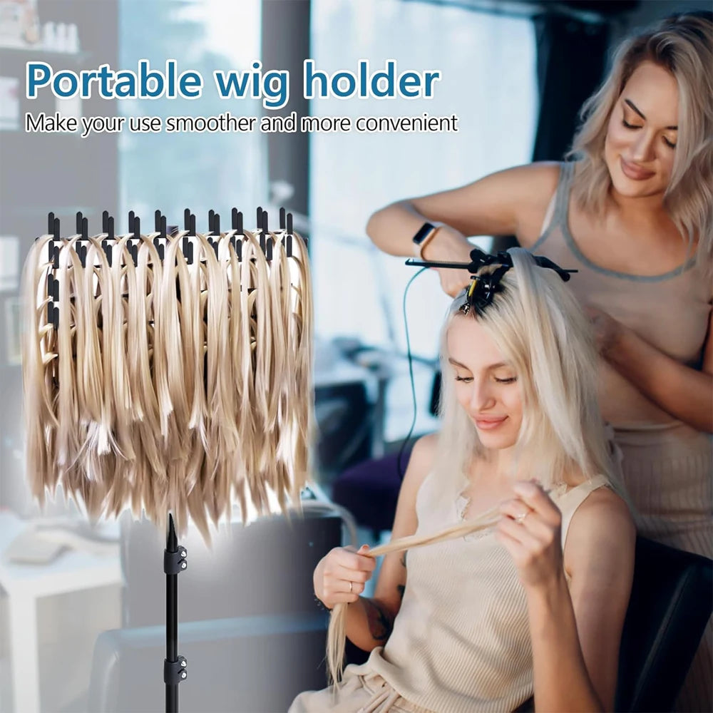 Hair Extension Holder Hanger Stand Braiding Hair Rack Double-Side Extension Display Holder Hair Separator Holder For Salon Home