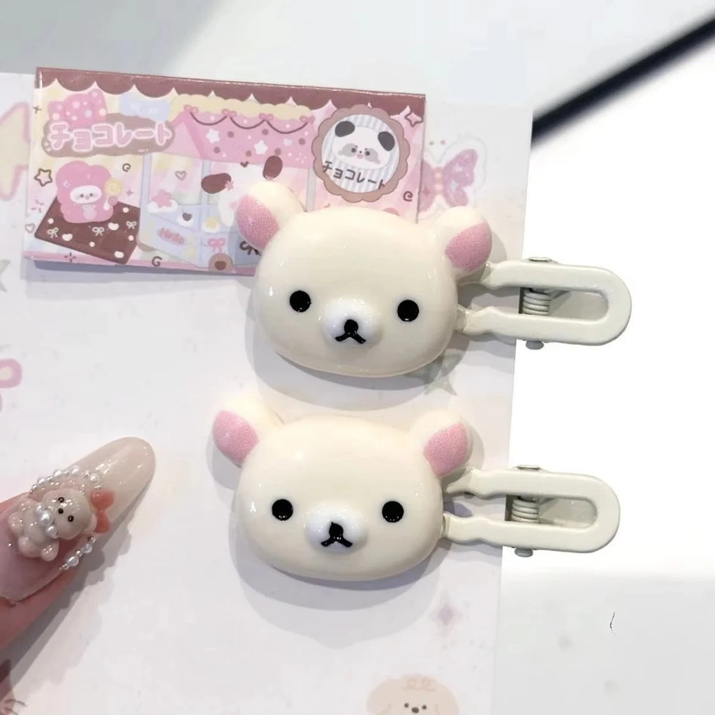 Cute Bear Hairpins Set Preppy Headdress Plastic Hair Sweet Accessories Friend Gifts