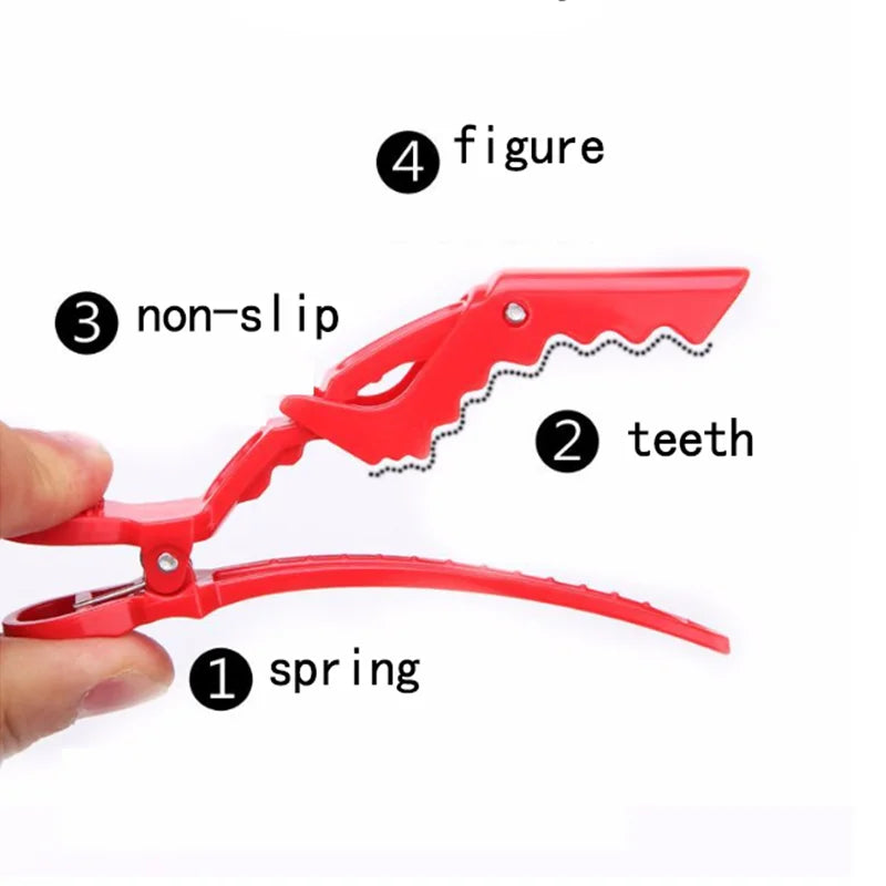 6pcs Alligator Hair Clips Clamps Claw Section Shark Hairpin Enhanced Crocodile Non-slip Clips Salon Hair Styling Accessories