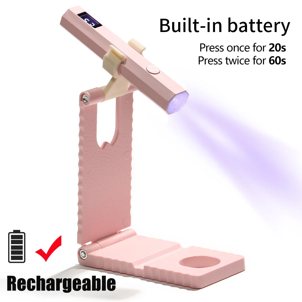 YIKOOLIN Conveniente secador de uñas recargable UV LED portátil Lámpara de curado rápido para todos los esmaltes en gel Mini herramienta de manicura USB portátil