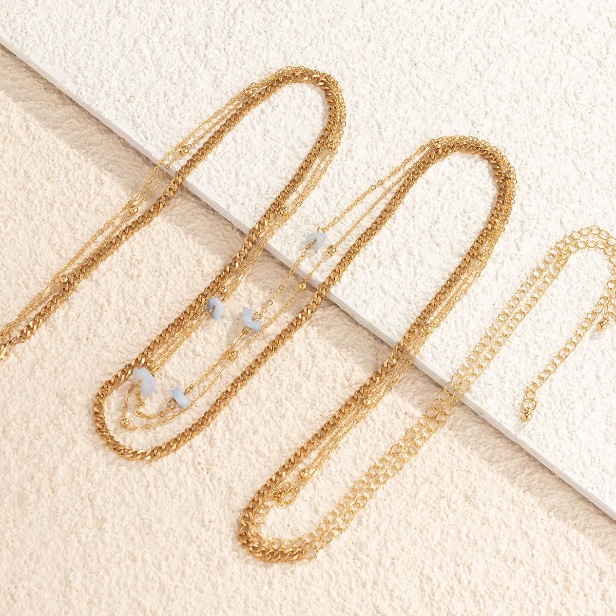 Sexy Simple Beach Style Colorful Gravel Waist Chain Trend Hip-Hop Metal Chain Body Chain Jewelry