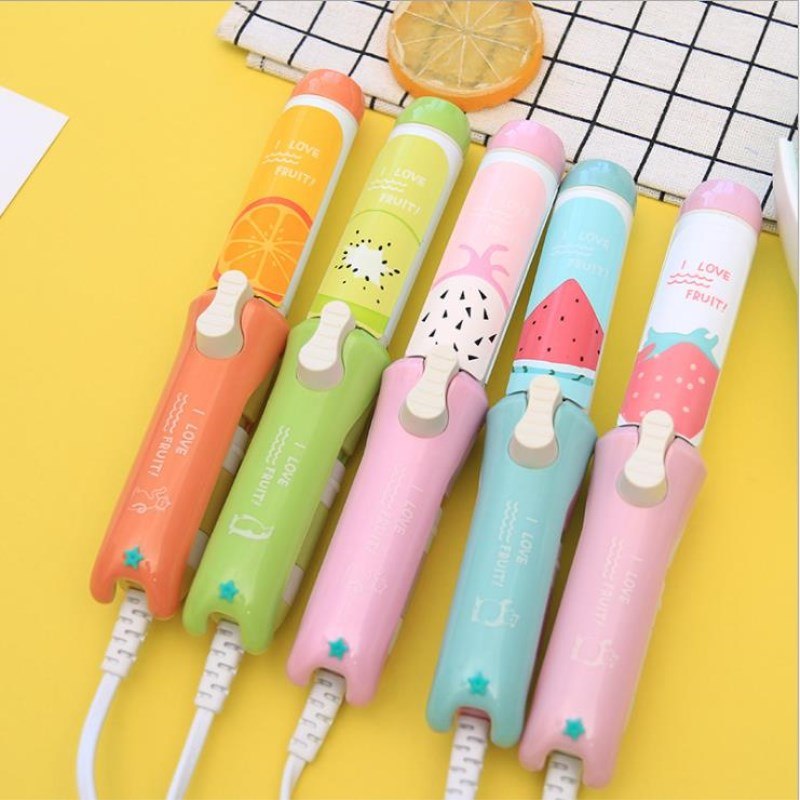 Mini Hair Straightener Small Ceramic Hair Curling Iron Creative Fruit portable Girls Electric Hair Straightening Iron Tools