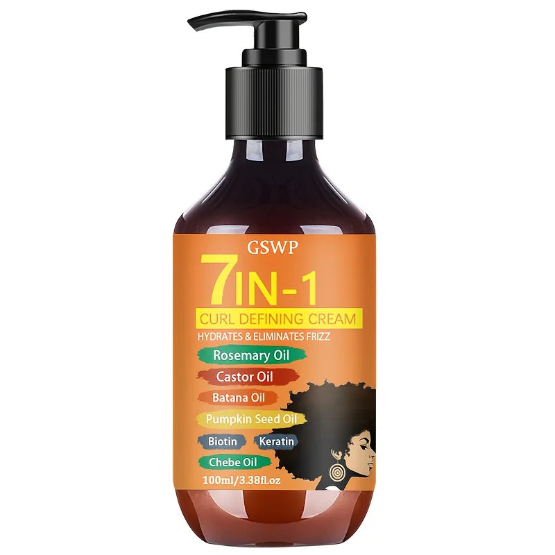 GSWP 7-in-1 Curl-Defining Cream, Moisturizing Styling Cream, for Black Curly Hair,Latin Curly Hair, Create Curly Hair,100/200 ML