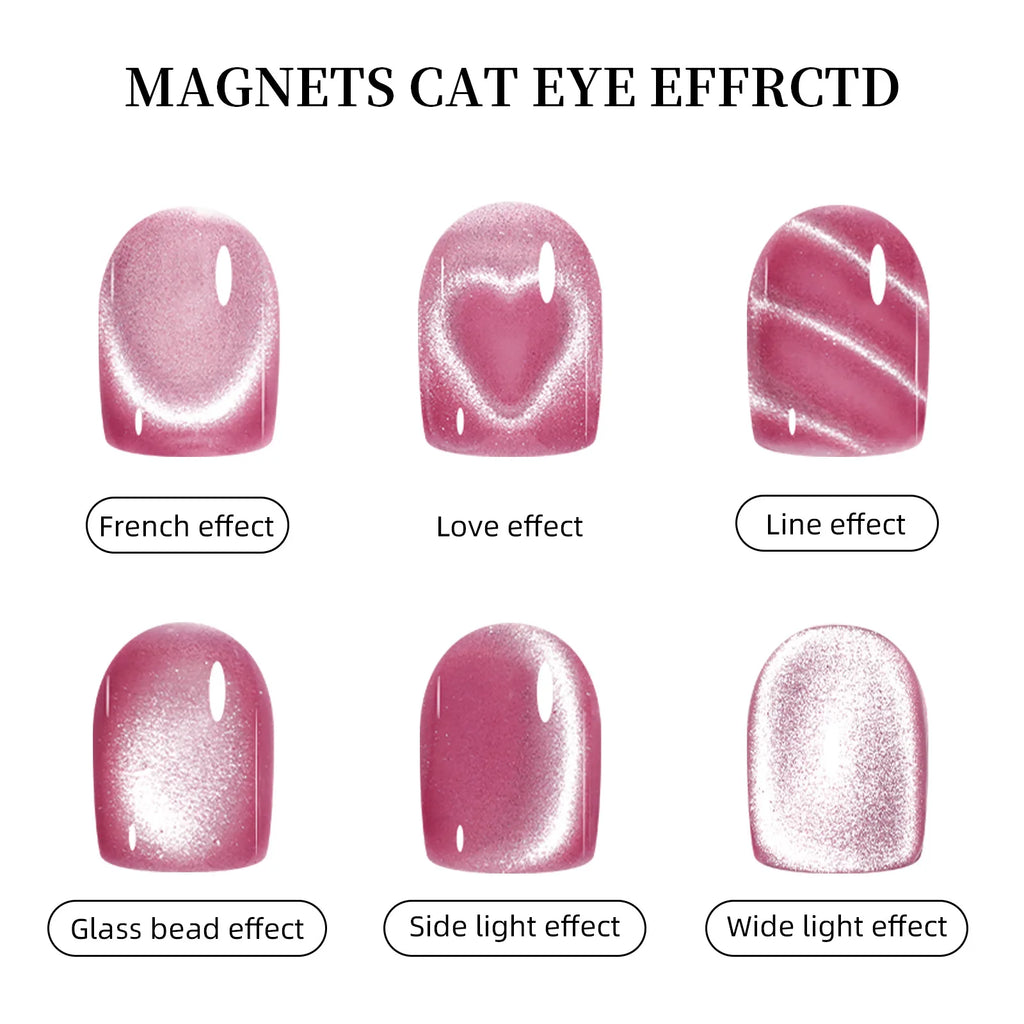 1 Unidad Imán 3 en 1 con Forma de Corazón para Uñas Ojo de Gato, Doble Línea, Luna, Serpiente, Pluma Magnética Francesa para Esmalte en Gel Magnético, Herramientas de Manicura