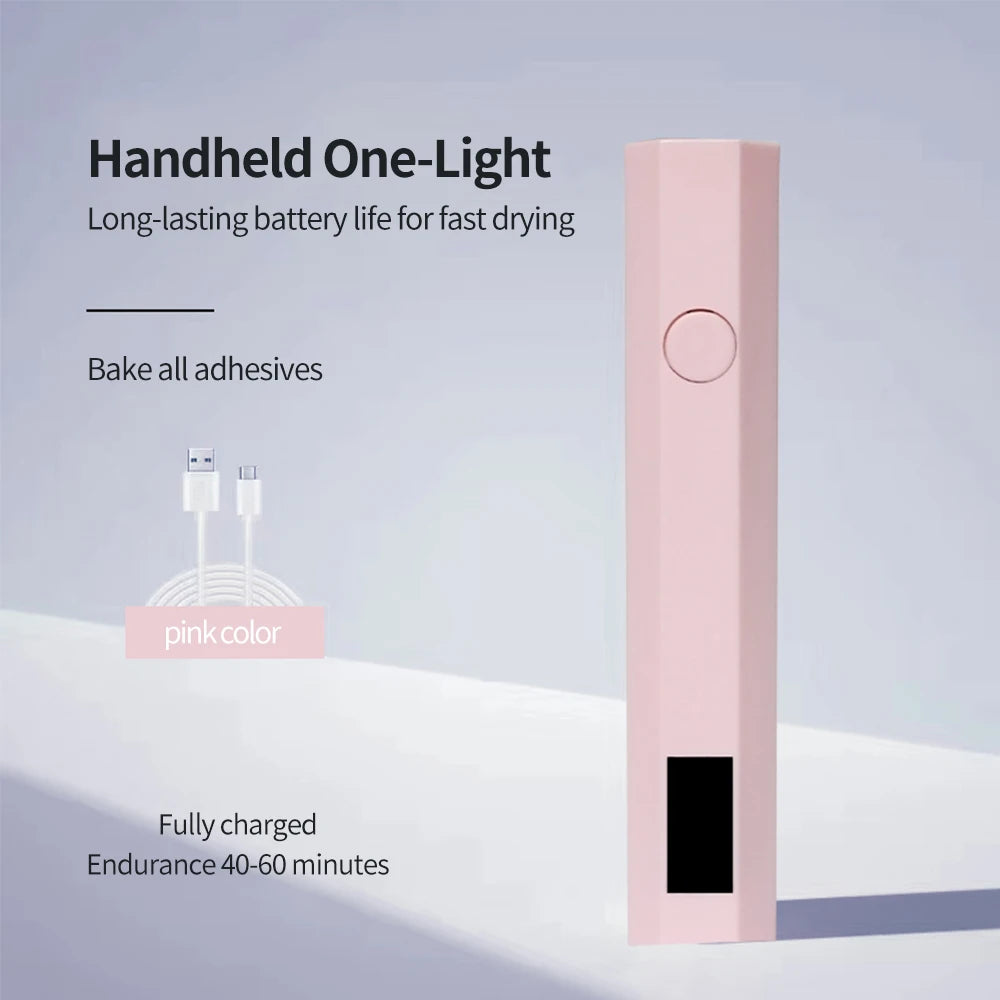 YIKOOLIN Conveniente secador de uñas recargable UV LED portátil Lámpara de curado rápido para todos los esmaltes en gel Mini herramienta de manicura USB portátil