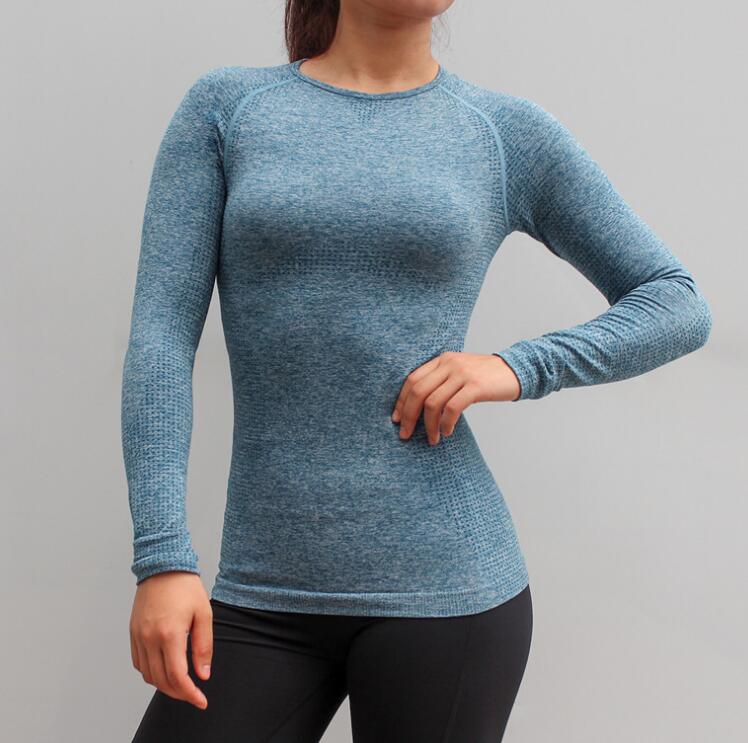 High Stretch Comfort Sport Seamless Long Sleeve Top Women Gym Tops