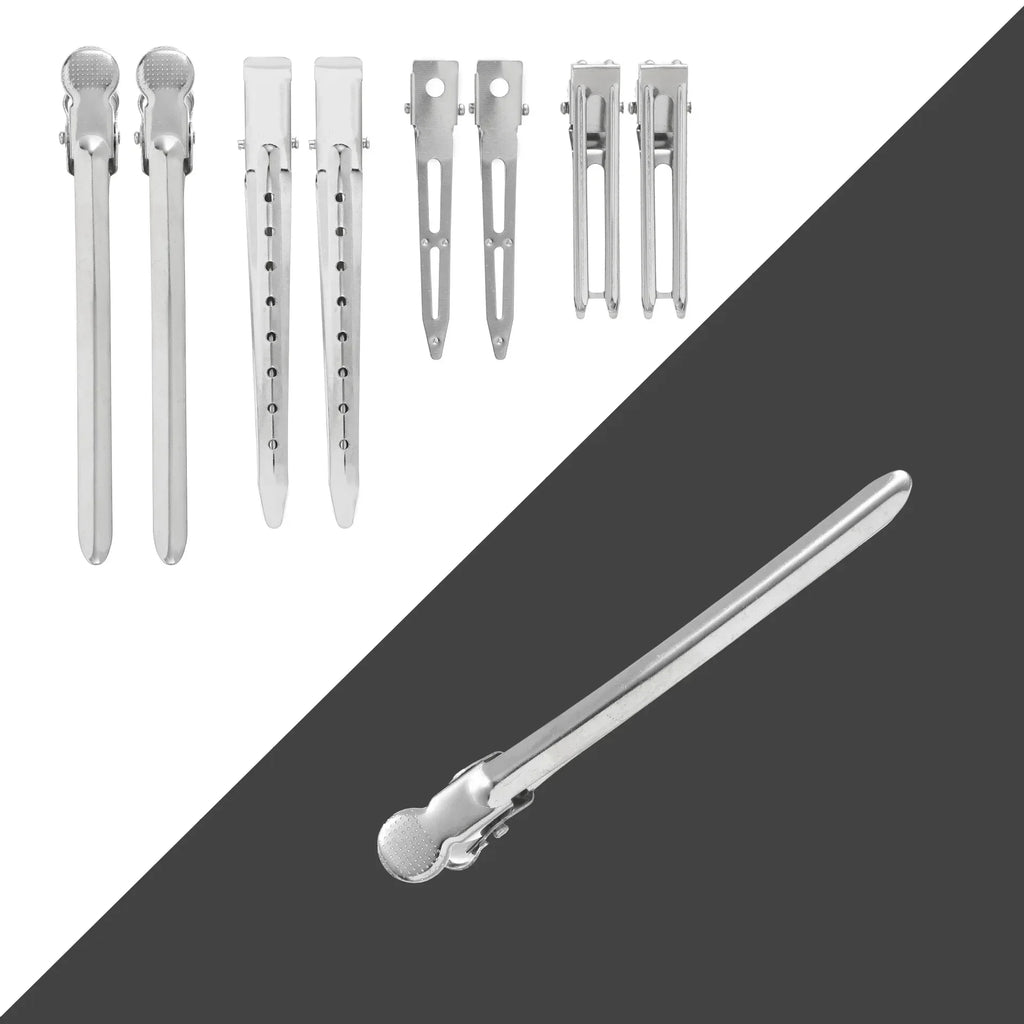Sliver Hair Root Fluffy Clips Women Simple Metal Hair Fixed Clips Hairdressing Section Clips Barber Salon Hair Cut Styling Tools