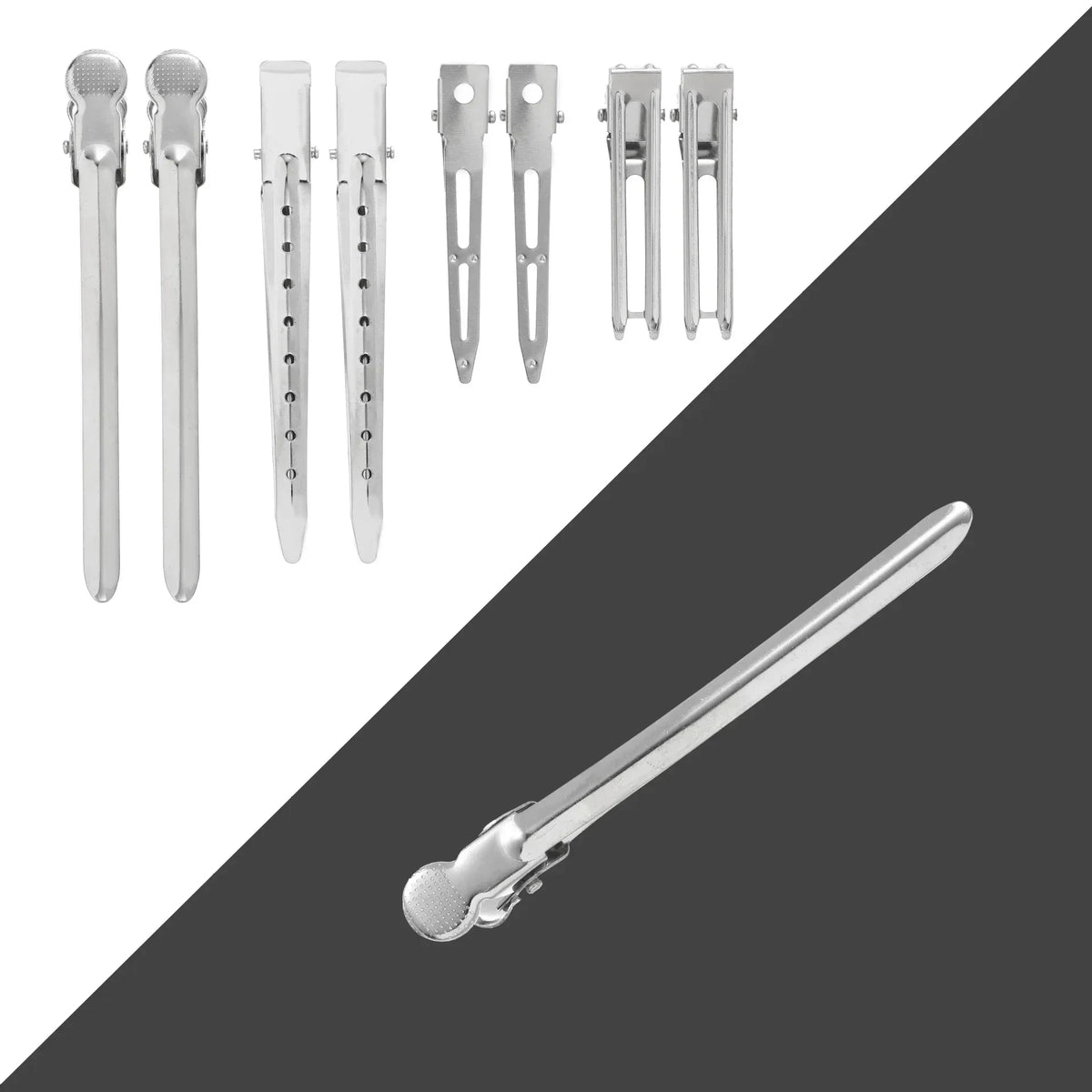 Sliver Hair Root Fluffy Clips Women Simple Metal Hair Fixed Clips Hairdressing Section Clips Barber Salon Hair Cut Styling Tools