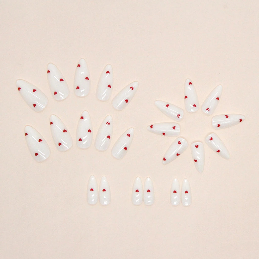 24 pieces of ins-style long press-on nails (teardrop shape), paired with 1 piece of jelly glue and 1 nail file