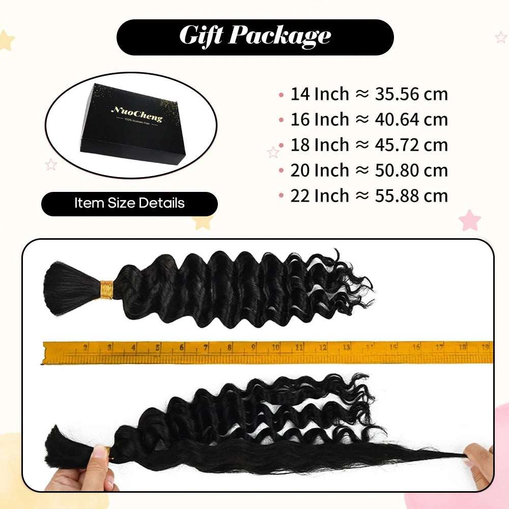 Brazilian Virgin Deep Wave Human Hair for Braiding