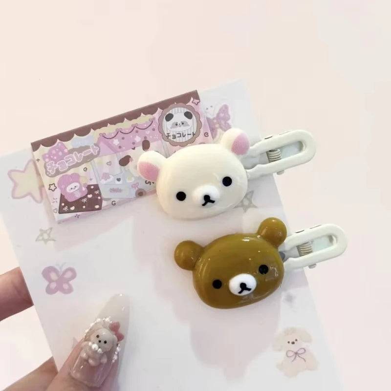 Cute Bear Hairpins Set Preppy Headdress Plastic Hair Sweet Accessories Friend Gifts