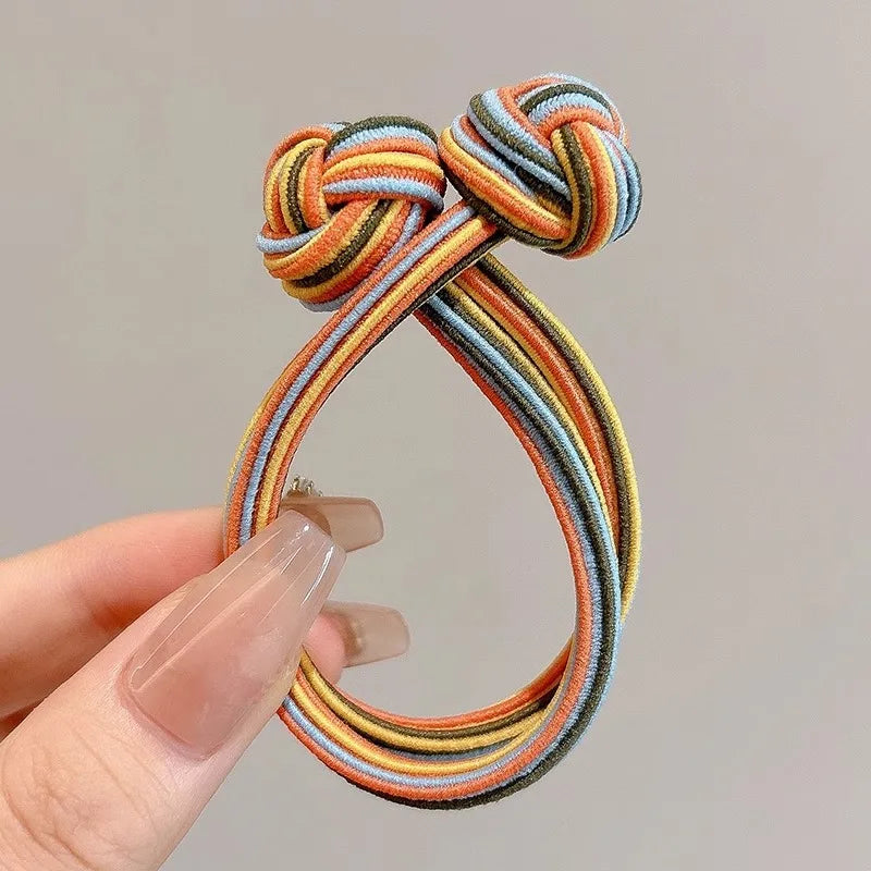 High Ponytail Rubber Bands Hair Band Elastic Head Rope For Women Korean Scrunchies Hair Tie Knotted Hair Ropes Hair Accessories