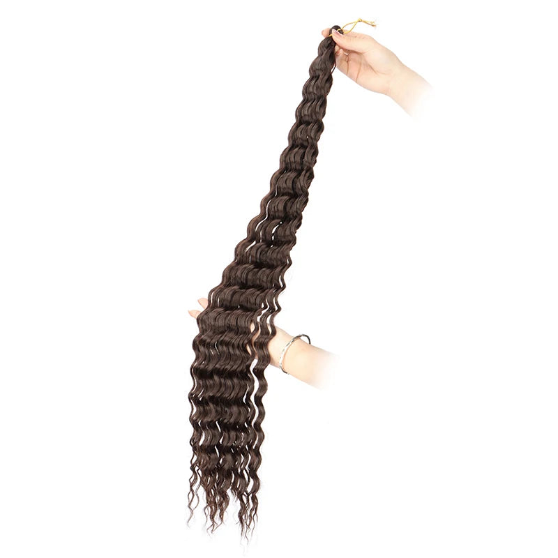 30Inch Synthetic Pre Stretched Deep Wave Crochet Hair