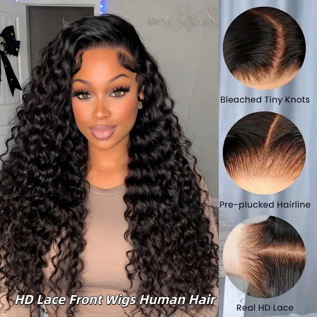 Burmese Curly Deep Wave Human Hair Wig 13x6 HD Lace