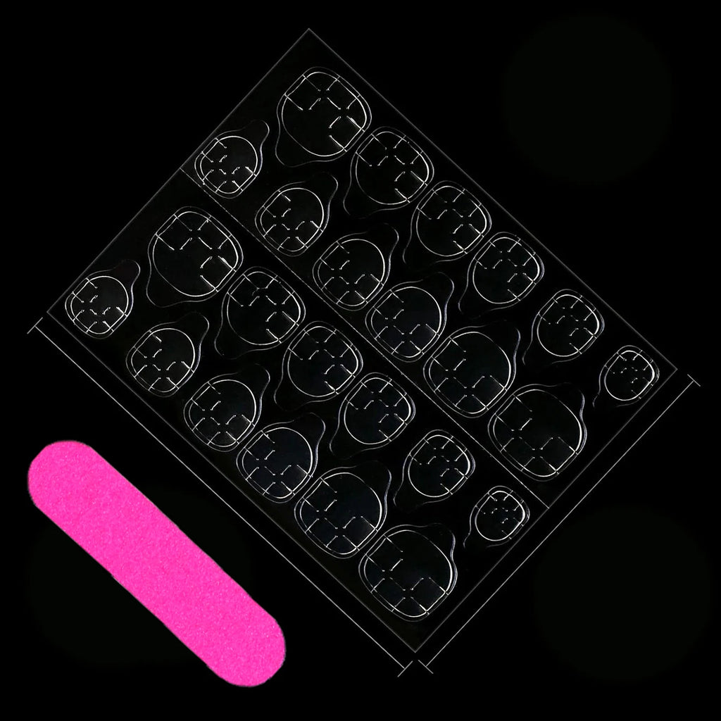 24pcs Long Almond Fake Nails White French Press on Nails Simple Full Cover Detachable Nail Tips