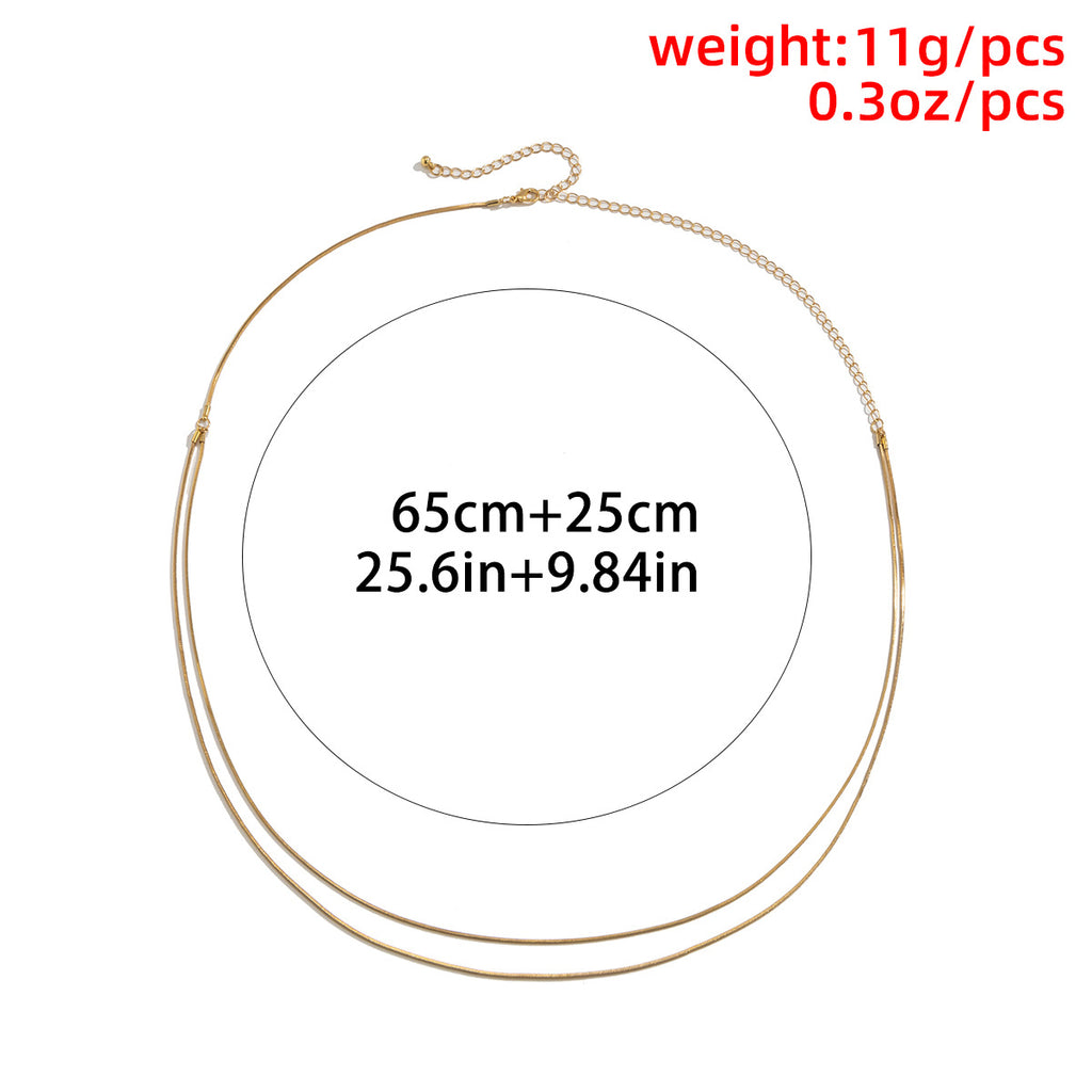 Simple Double Layer Thin Snake Bone Waist Chain Women Trend Metal Thin Chain Body Chain Jewelry